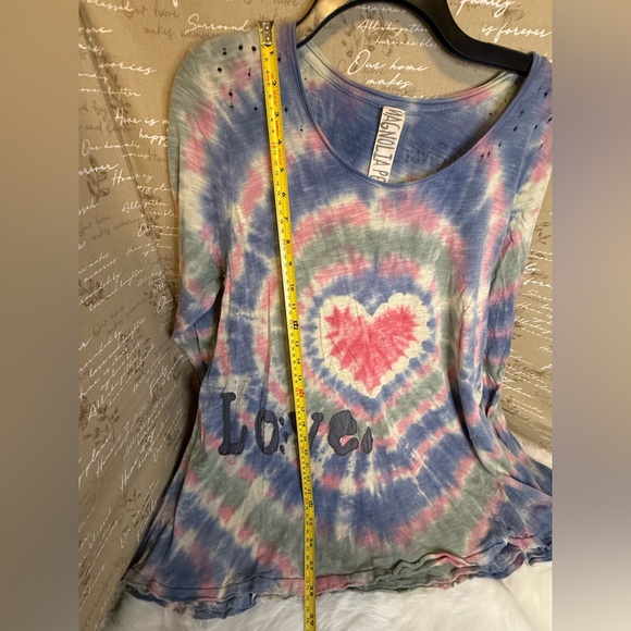 Magnolia Pearl Tie-Dye Love Top - Pink, Blue, White - Picture 6 of 12